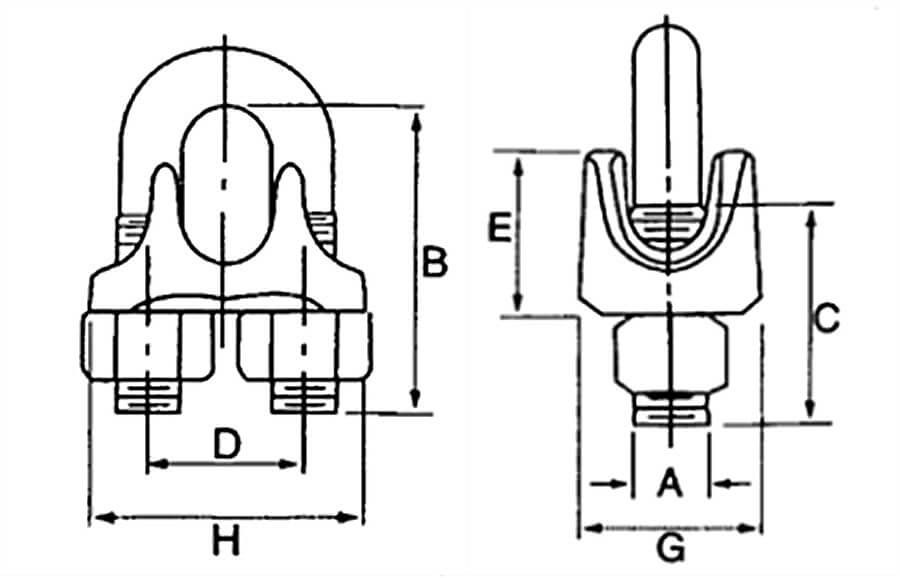 US Type Malleable Wire Rope Clip Xiang Sheng